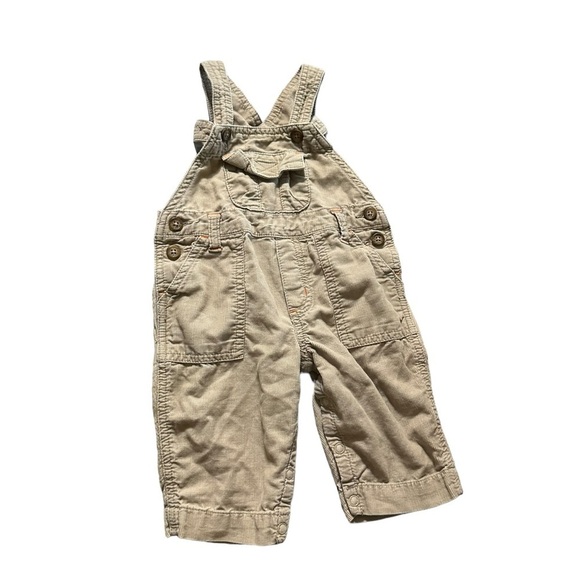 Gymboree boys 3-6 mo khaki corduroy overalls - Picture 1 of 4